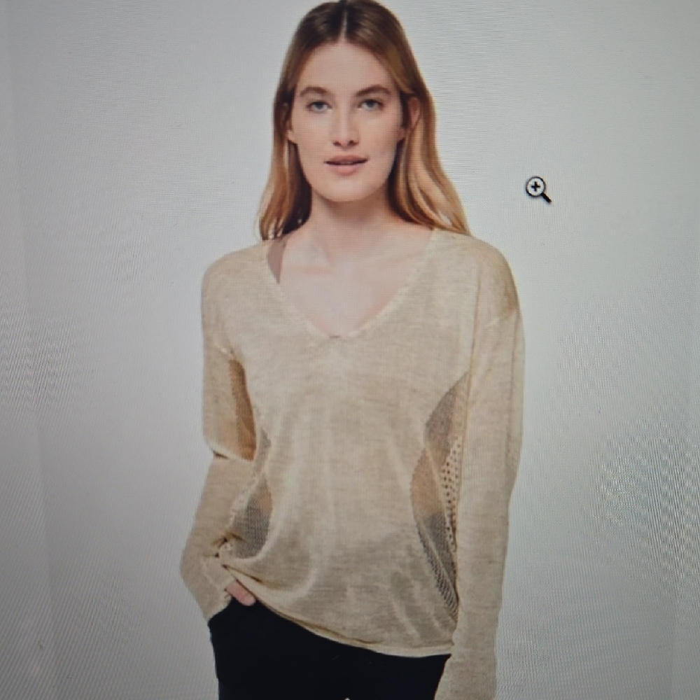lululemon athletica Still Movement Linen V-Neck Sweater Size 6